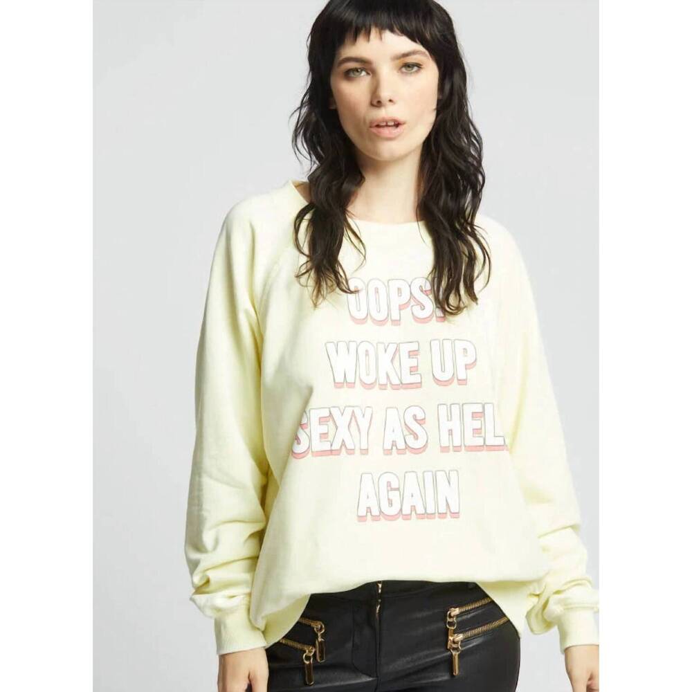 NEW RECYCLED KARMA woke up sexy sweatshirt in yellow